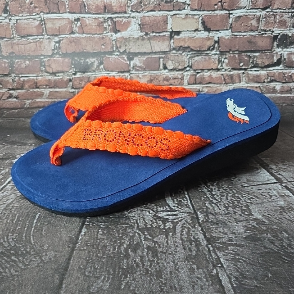 Women's Denver Broncos Blue and Orange Sandals